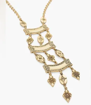 NEW Chico’s Mia Ladder Necklace in Gold , New without Tag SOLD OUT thumbnail 2