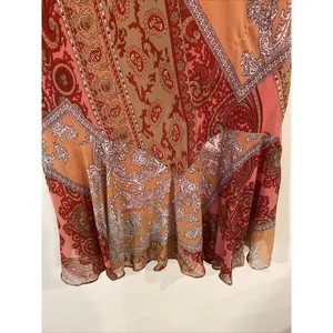 Vintage Zero Zero Womens Skirt Large Red Paisley Fairy Prairie Cottagecore Boho thumbnail 2