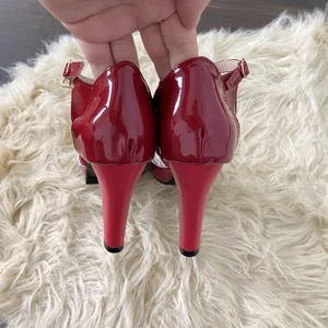 New Brooklyn Ridge Preppy Coquette Red White Lace Strappy High Heels US 7 thumbnail 6