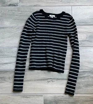 Forever 21 striped long sleeve ribbed sweater thumbnail 1