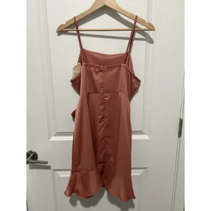 Altar'd State Womens Sleeveless Wrap Mini Dress Britta Large Dusty Mauve NWT $70 thumbnail 2