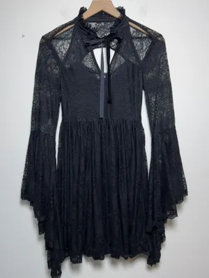 Killstar Women Shes Stardust Lace Mini Dress Small‎ Black Goth Grunge Witchy thumbnail 1