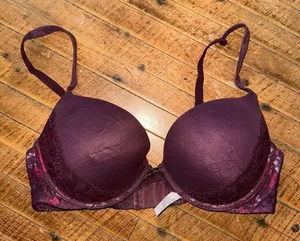 Victoria’s Secret maroon lacy sexy 34D push-up bra thumbnail 1