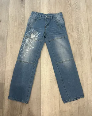 super adorable y2k grunge acubi heart baggy washed jeans thumbnail 2
