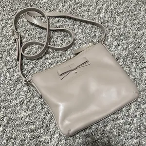 Kate Spade Taupe Leather Crossbody Bag with Bow thumbnail 1