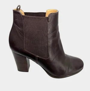 MICHAEL Michael Kors Lottie Chocolate Brown Leather Heeled Ankle Booties Size 8 thumbnail 1