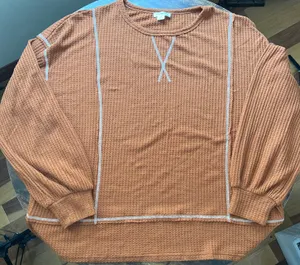CHICSOUL | ladies plus size waffle, pull over shirt. Size: 2X. thumbnail 4