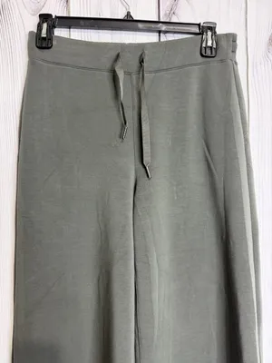Spanx Air Essentials Wide Leg Pants Women's XL Dark Green Drawstring Lounge Soft thumbnail 2