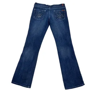 7 For All Mankind Embroidered Skeleton Spider Bootcut Jeans thumbnail 4