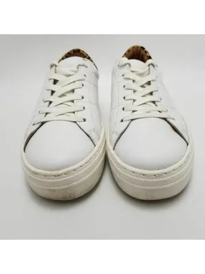 Skechers Womens White Leather Platform Lace Up Sneakers With Animal Print Sz 7.5 thumbnail 3
