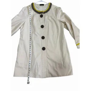 Boden Artisan‎ Cream Coat W/Gray Bobble Buttons & Kiwi Trim Women's Size L/XL thumbnail 11