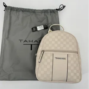 NWT Tahari Bone Checkered Mini Backpack One Size Beige thumbnail 1