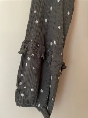 Altar'd State Black White Polka Dot Smocked Wrap Crop Blouse thumbnail 6