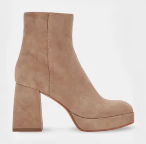 Dolce Vita Ulyses Mushroom Beige Suede Platform‎ Ankle Boot Sz 9.5 Wore Once 1x thumbnail 1