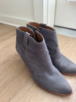 Frye Reina Jeans Western Ankle Bootie Boot Nubuck Leather thumbnail 5