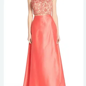 Xscape Vibrant Coral A-Line Skirt thumbnail 2