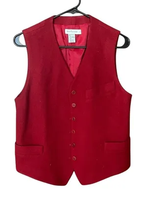 Ann Taylor Vintage Red Wool Vest thumbnail 1