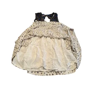 Free People Star Print Studded Dress Baby Doll Empire Waist Open Back Plunge XS thumbnail 14