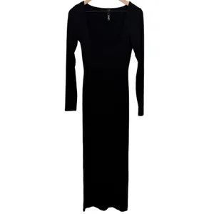 Skims Soft Lounge Long Sleeve Dress Maxi Onyx Black Size Large thumbnail 3