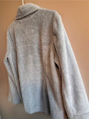 L.L.Bean XL Blue Sherpa Fleece Pullover Quarter Zip Cozy Soft‎ Jacket thumbnail 5