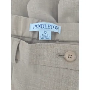 Pendleton Trousers Womens 10 Tan Wool Blend Straight Leg Mid Rise Dress Pants‎ thumbnail 4