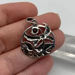 Smoky Quartz Sterling Silver Fairy Pendant thumbnail 4