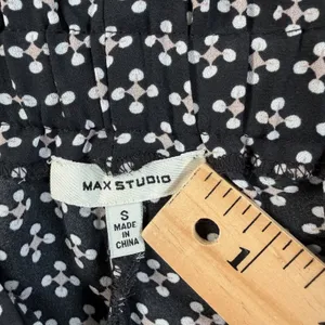 MAX STUDIO Women's Small Black White Pink Patterned Wide Leg Pants Pockets thumbnail 4