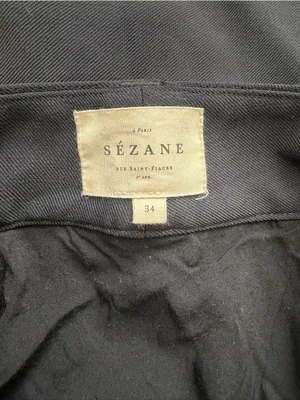 Sezane Lorraine Black A-line Button Front Skirt 34 XS thumbnail 4