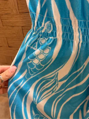 Lilly Pulitzer Blue Wave-Print Women's Swim Cover-Up Dress Small EUC thumbnail 4