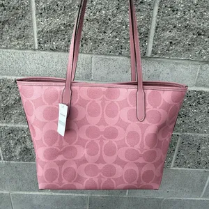 coach City Tote Bag In Signature Canvas cal49 thumbnail 2