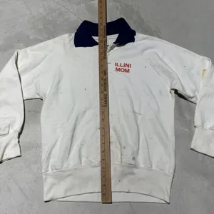 Vintage Illinois Illini Mom Women's Sweatshirt Polo 1980's SZ Medium Distressed thumbnail 7