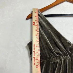 Old‎ Navy XS Muted Brown Velvet Mini Dress Empire Sleeveless Retro Babydoll Y2K thumbnail 6