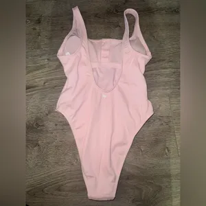 Stoney Clover Lane x Target pink ribbed Henley one piece swimsuit NWOT XSMALL thumbnail 5
