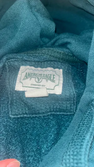 Dark Green Oversized American Eagle Hoodie thumbnail 3