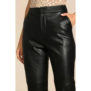 Lulus Open Minded Black Vegan Leather Pants High Waist Tapered Small NWT thumbnail 4