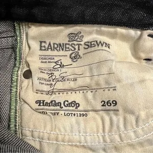 Earnest Sewn Harlan Crop Distressed Slim Straight Jeans Black Size‎ 28 thumbnail 4