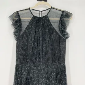 NWT Jill Stuart Black Polka Dot Tulle Maxi Dress Sz‎ 6 Flutter Formal thumbnail 5