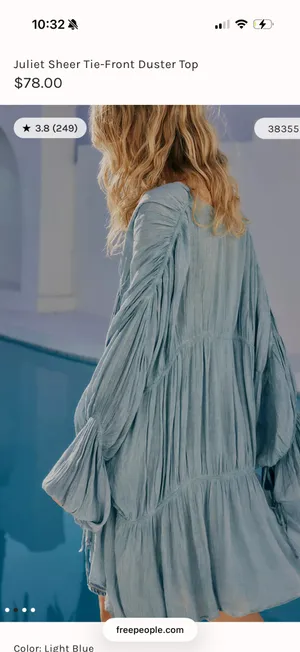 FREE PEOPLE TAGS STILL ATTACHED Juliet sheer tie front top thumbnail 3
