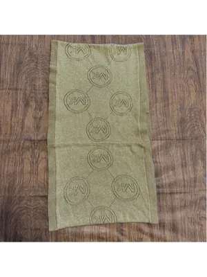 Michael Kors Gold Metallic Wool Blend Infinity Scarf, One Size thumbnail 2