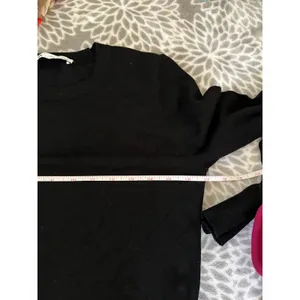 Zara Black Crew Neck Sweater Small Pullover Office Chic Minimalist Preppy Basic thumbnail 5