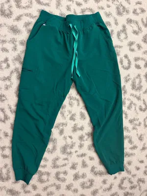 FIGS Jogger Pants Zamora Scrub High-Waisted Hunter Green thumbnail 2
