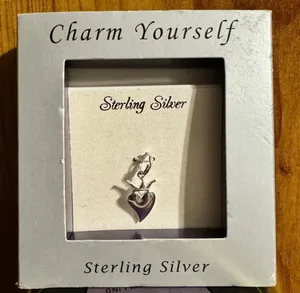 Charm Yourself Sterling Silver Heart with Crown Charm thumbnail 1