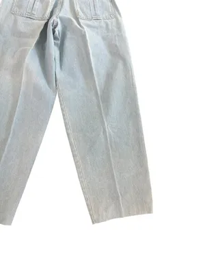 Lizwear Light Wash Pleated Belted Wide Leg Jeans Barrel Trouser Size 10 Women's thumbnail 12
