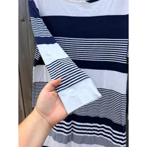 Lilly Pulitzer Marlowe Boatneck T-shirt Dress In True Navy Coconut Stripe Large thumbnail 5