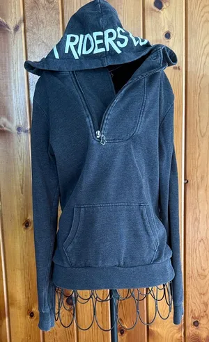 Fox racing Charcoal Gray Hoodie women’s quarter zip hoodie size medium Fox rider thumbnail 1