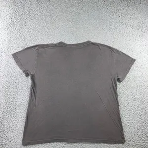 The Rolling Stones‎ Graphic Tee Women L Grey Tongue Logo Oversized Boxy Band Tee thumbnail 2