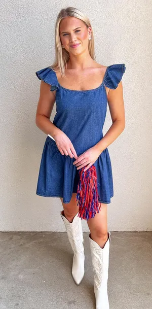 Olivaceous Dress Denim Mini thumbnail 1