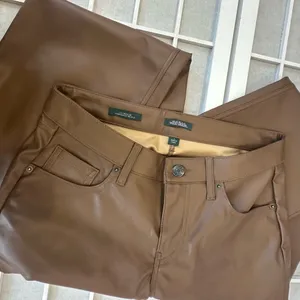 Wild Fable Brown Leather Low-Rise Flare Pants thumbnail 2