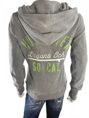 Hollister California Grey Hoodie Sweatshirt Medium thumbnail 3