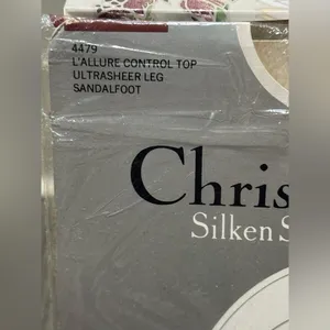Vintage 1980s Christian Dior L’Allure Silken Sheer Control Top Pantyhose‎ Green thumbnail 4